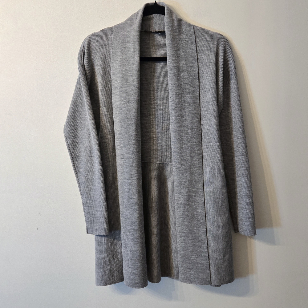 Lafayette 148 New York Gray Open Cardigan